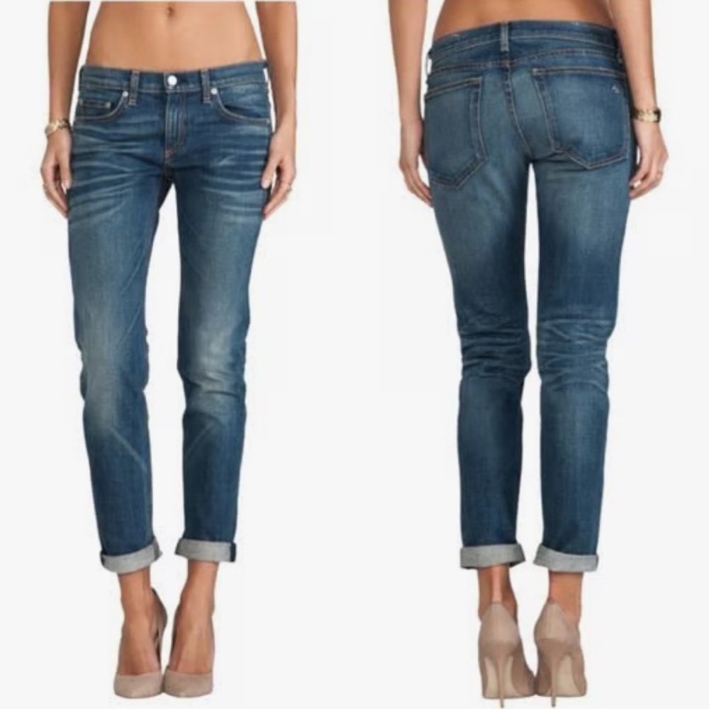 Rag & Bone The Dre Low Rise Boyfriend Jean in Bradford Size 25